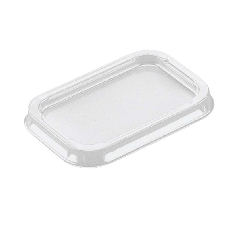 Låg t/foliebakke, Plus Pack, Rektangulær, 105x70x9mm, RPET, transparent, pakke a 100 stk