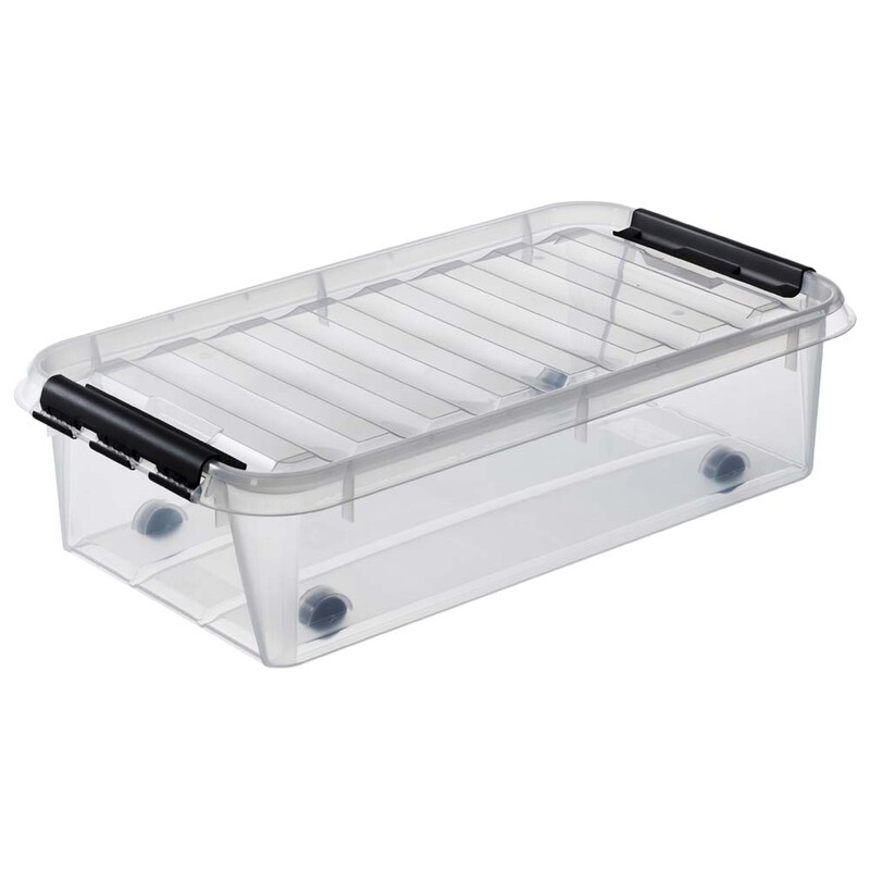 Plastkasse SmartStore, Classic, transparent, 35L med låg , 720mm x 400mm, x 190mm