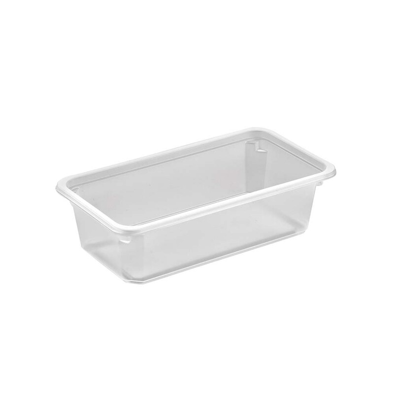 Plastbakke, Færch, K 2182-1F, 1-rums, Rektangulær, 605 ml, 178x98x50mm, PP, transparent, karton a 608 stk