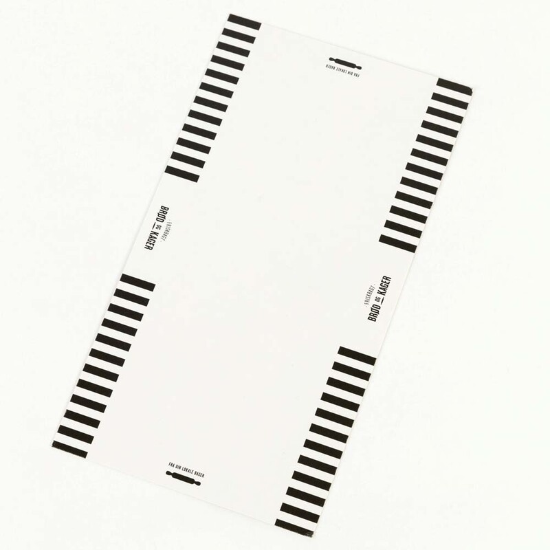 Kagepap, Firkantet, 240x130mm, Pap, sort/hvid, pakke a 250 stk, Friskbagt Brød Og Kager