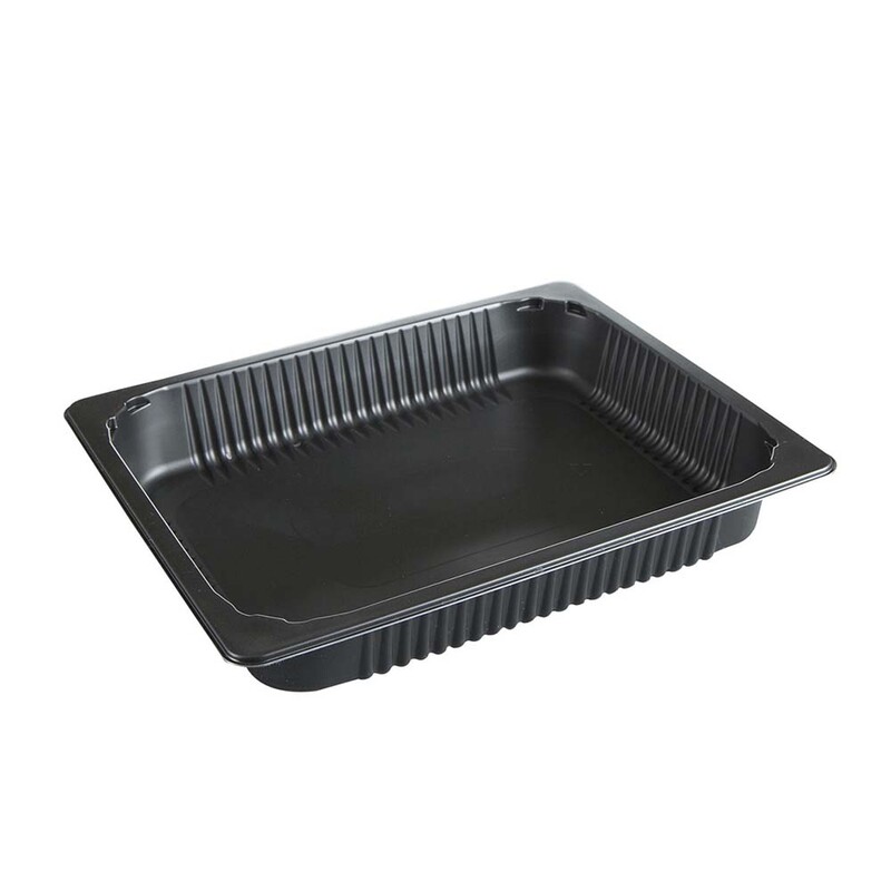 Plastbakke, Færch, P 2325-50T, 1-rums, Rektangulær, 3170 ml, 268x327x50mm, PP, sort, karton a 100 stk