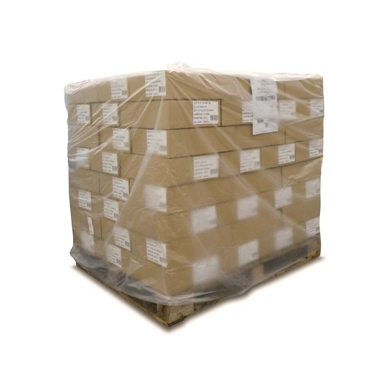 Plasthætte, 50 µm, 1200 + 900 x 700 mm, LD-PE, transparent, 2 fals på 450mm, rulle a 100 stk