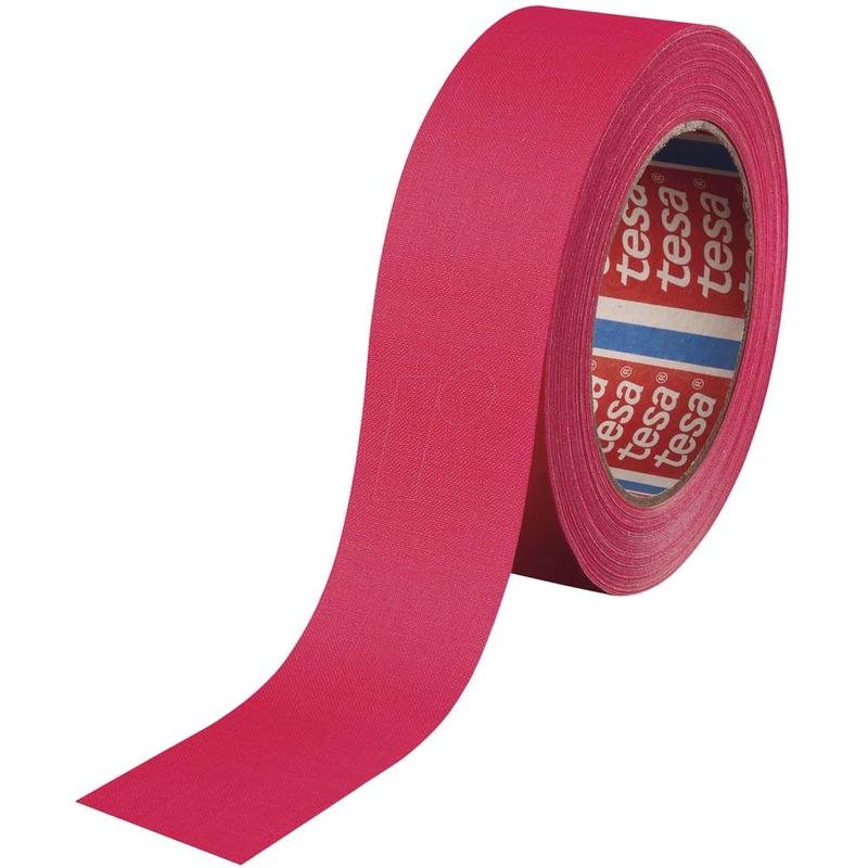 Gaffatape, TESA 4671, 25 mm x 25.00 m, samlet tykkelse 280 µm, kernediameter: 76 mm, Rulle, Akrylbelagt lærred, Naturgummi, pink, pakke a 6 ruller, palle a 2592 ruller