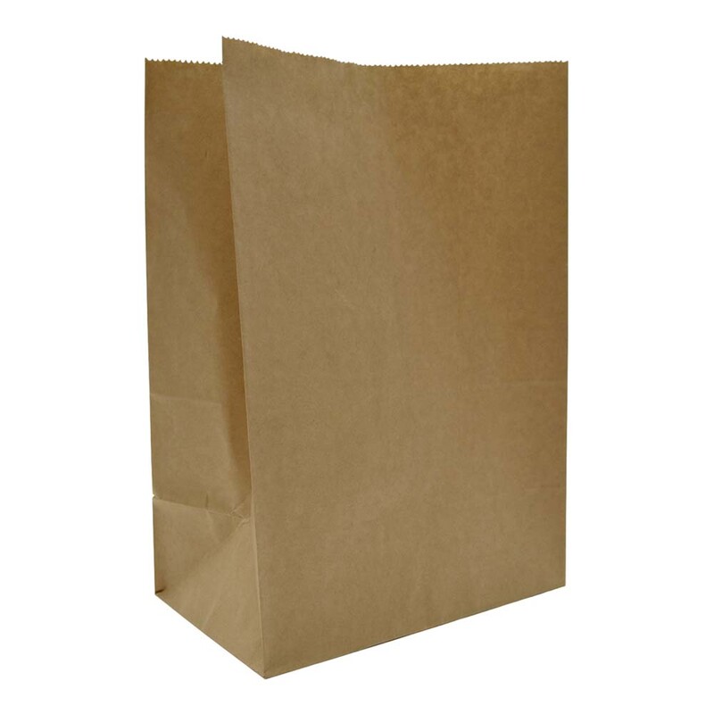 Papirbærepose, 320 x 450 mm, flat bag, 30 l, Papir, brun, pakke a 200 stk, Fødevaregodkendt
