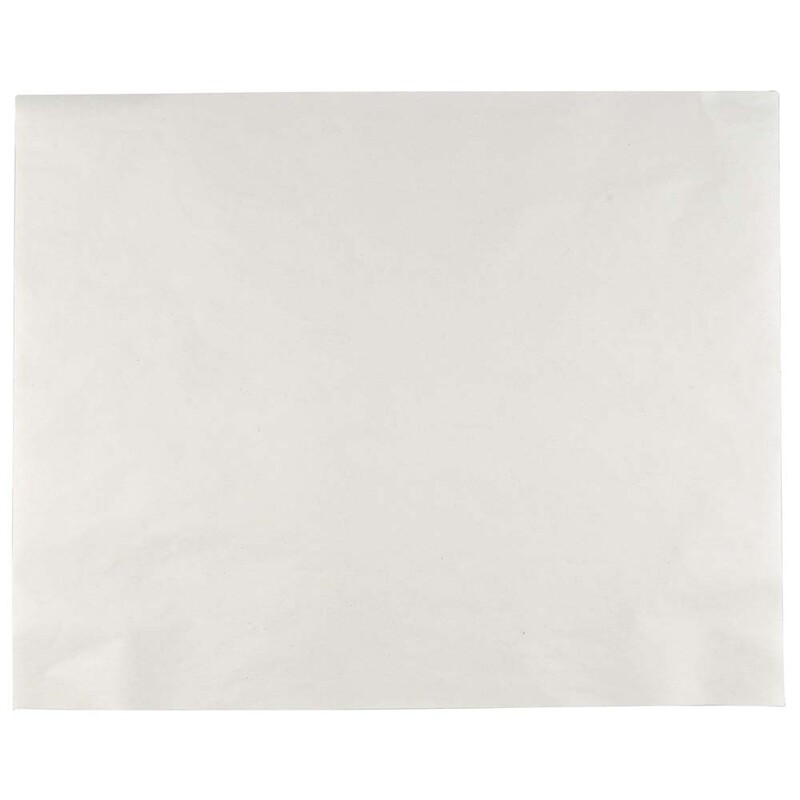 Indpakningspapir, flat bag, 60 g/m2, 800, x 500 mm, Papir + PE, hvid, almindelig, pakke a 10 kg, palle a 26 kartoner