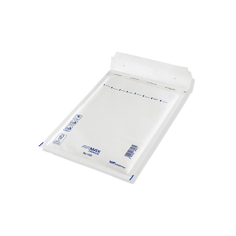 Boblepose, 14/D, 200 x 275 mm, indre dim: 265 x 180 mm, Kort side åben, peel&seel, Skræl og forsegl, hvid, vægt: 0.030 kg, pakke a 100 stk, palle 32 pakker, FSC Mix Credit