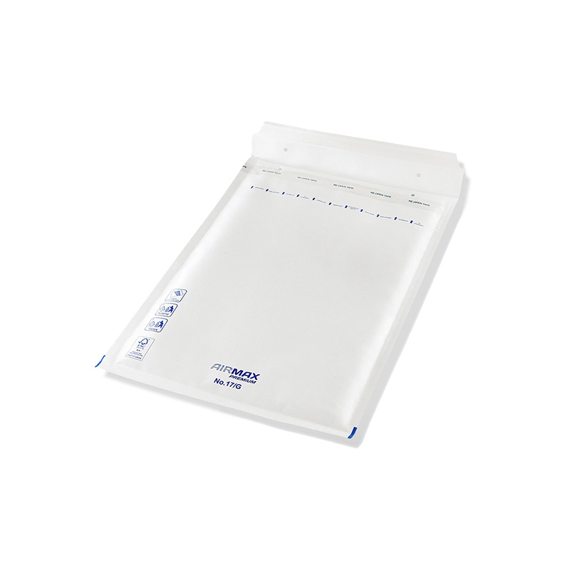 Boblepose, 17/G, 250 x 350 mm, indre dim: 340 x 230 mm, Kort side åben, peel&seel, Skræl og forsegl, hvid, vægt: 0.049 kg, pakke a 100 stk, palle 18 pakker, FSC Mix Credit