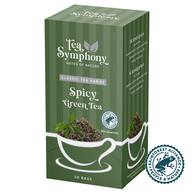 Te, Symphony, Spicy Green Tea, pakke a 20 stk
