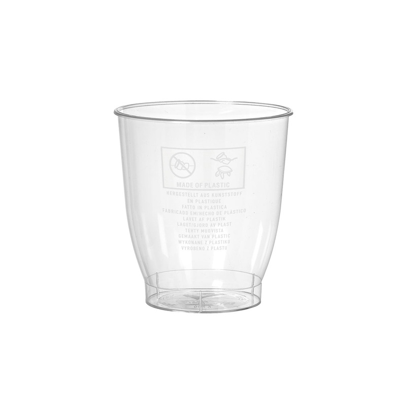 Plastglas, Duni, 200 ml, udvendig diameter: 71 mm, PS, transparent, pose a 30 stk, Crystallo, Fødevaregodkendt