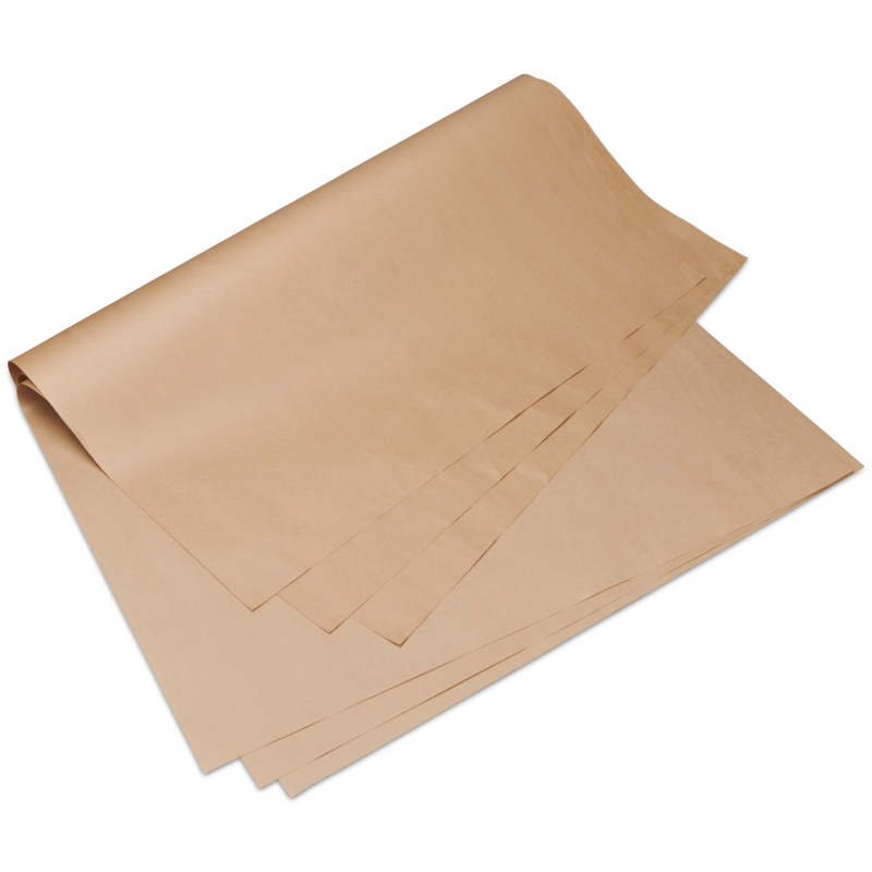 Kraftpapir, 70 g/m2, 600 x 900 mm, brun, træfibre, pakke a 20 kg, palle 26 pakker