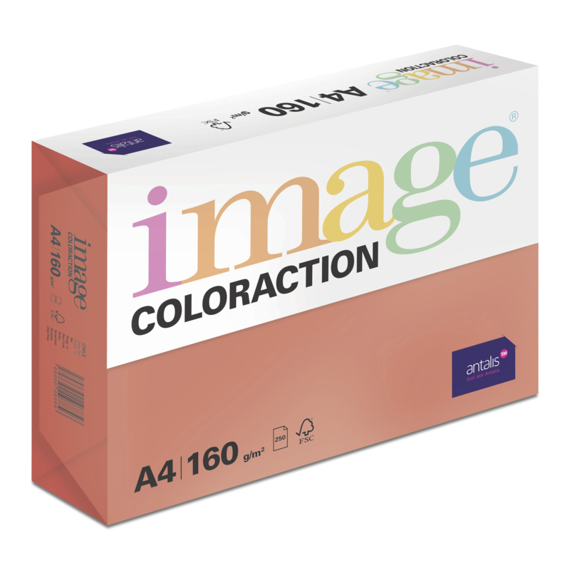 Image, Coloraction, Chile/Deep Red, Kopipapir, træfri ECF, 160g/m2, 210mm, x 297mm, A4, Smal bane, pakke a 250 ark, FSC Mix Credit