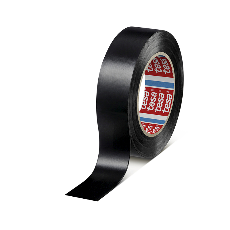 Beskyttelsesbånd, TESA 53988, 15 mm, x 10.00 m, samlet tykkelse 150 µm, kernediameter: 76 mm, Rulle, Blød PVC, Naturgummi, sort, pakke a 10 ruller, palle a 16000 ruller