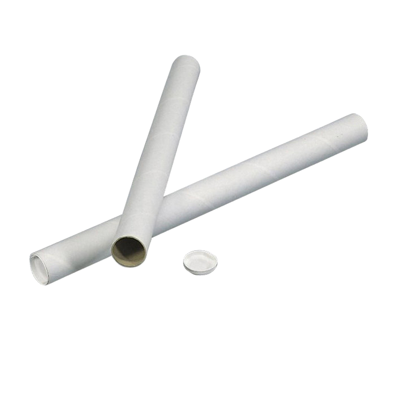 Paprør, indvendig diameter 76.0 mm, længde: 750 mm, vægtykkelse: 2.000 mm, træfibre, hvid, hvidt plastlåg, vægt: 0.259 kg, pakke a 10 stk, palle a 27 kartoner, palle a 270 stk