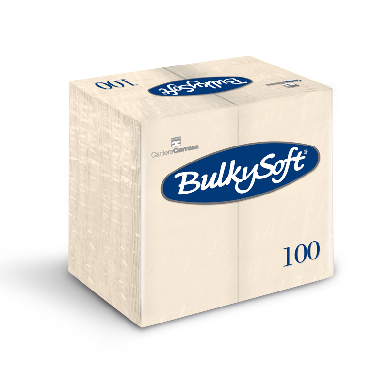 Middagsservietter, BulkySoft, 1/8-Fold, 2 lag, Cream, 400mmx400mm, pakke a 100 stk